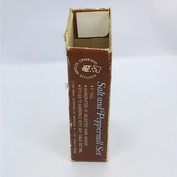 Vintage 1982 Himark Wooden Salt Shaker and Peppermill Set 7" Tall w/Box Taiwan - Picture 11 of 12